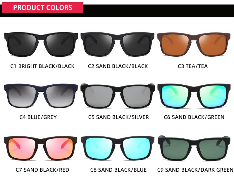Klassische Schwarze Quadratische Polarisierte Sonnenbrille Männer Frauen Mode Sport Sonnenbrille Männlich Stilvolle Outdoor Fahren Angeln Shades – Detail 7