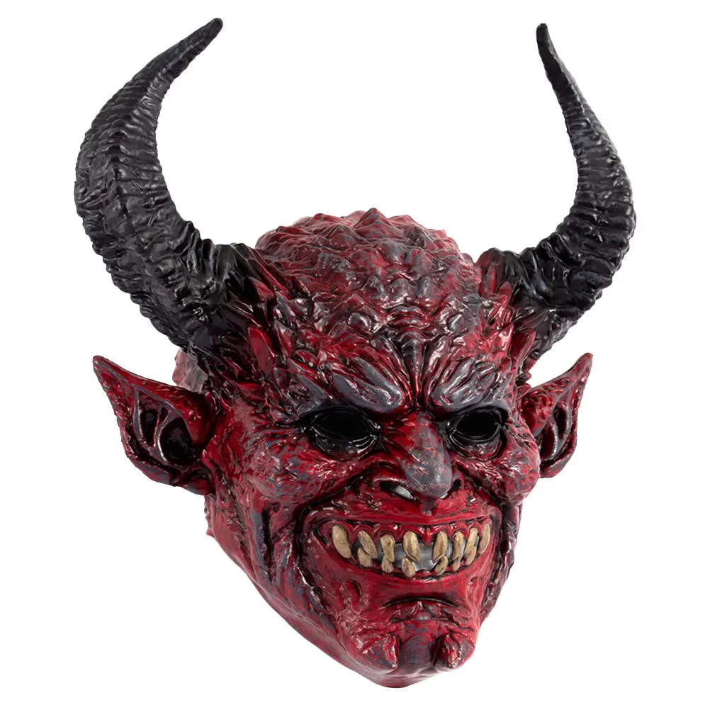 

Scary Devil Horn Mask for Halloween Cosplay Full Face Horror Costume Masquerade Party Ghost Demon Monster Role Play Mask