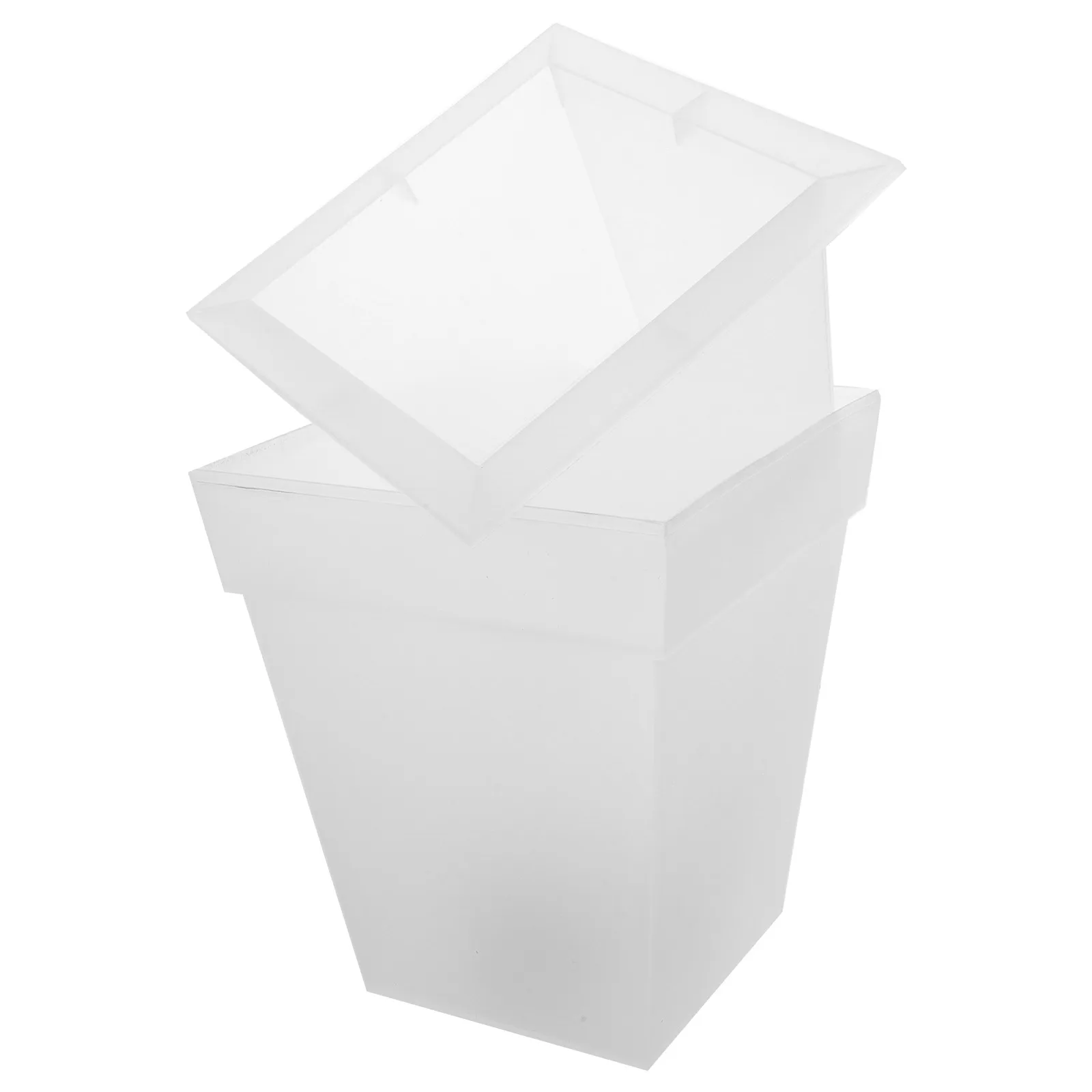 

Luminous Square Flowerpot Light Solar Planter White Plastic Pots Garden Balcony Outdoor Decor Waterproof Glow Planters