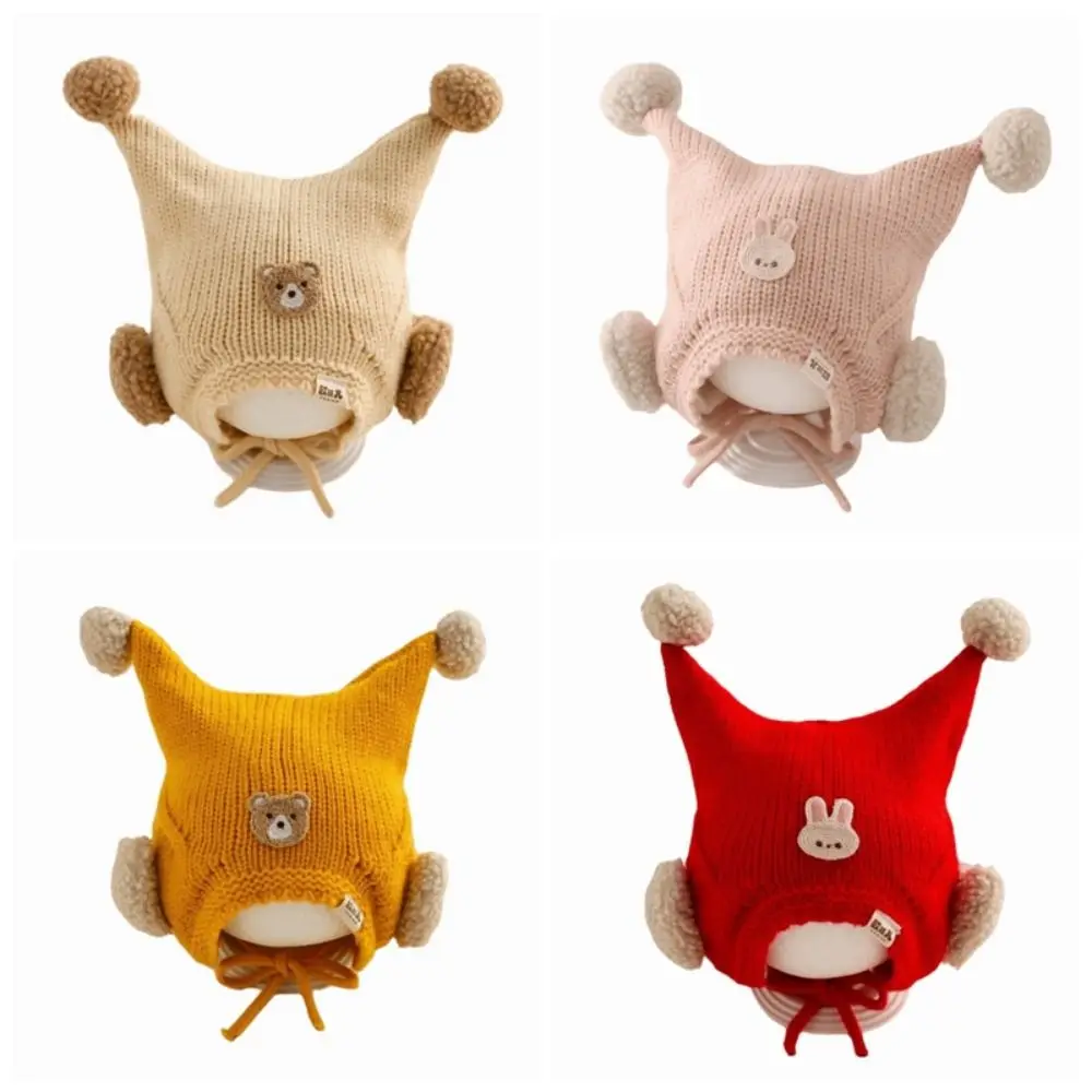 لطيف الشتاء الطفل قبعة كروشيه مقاومة البرد تنفس طفل أفخم محبوك قبعة بلون الحرارية الاطفال حماية الأذن قبعة