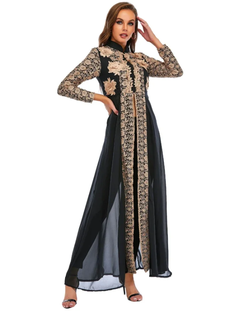 2025 New Women Muslim Dresses Holiday Islamic Clothing Marocan Caftan Elegant Muslim Sundress Women Casual Dubai Turkey Dress