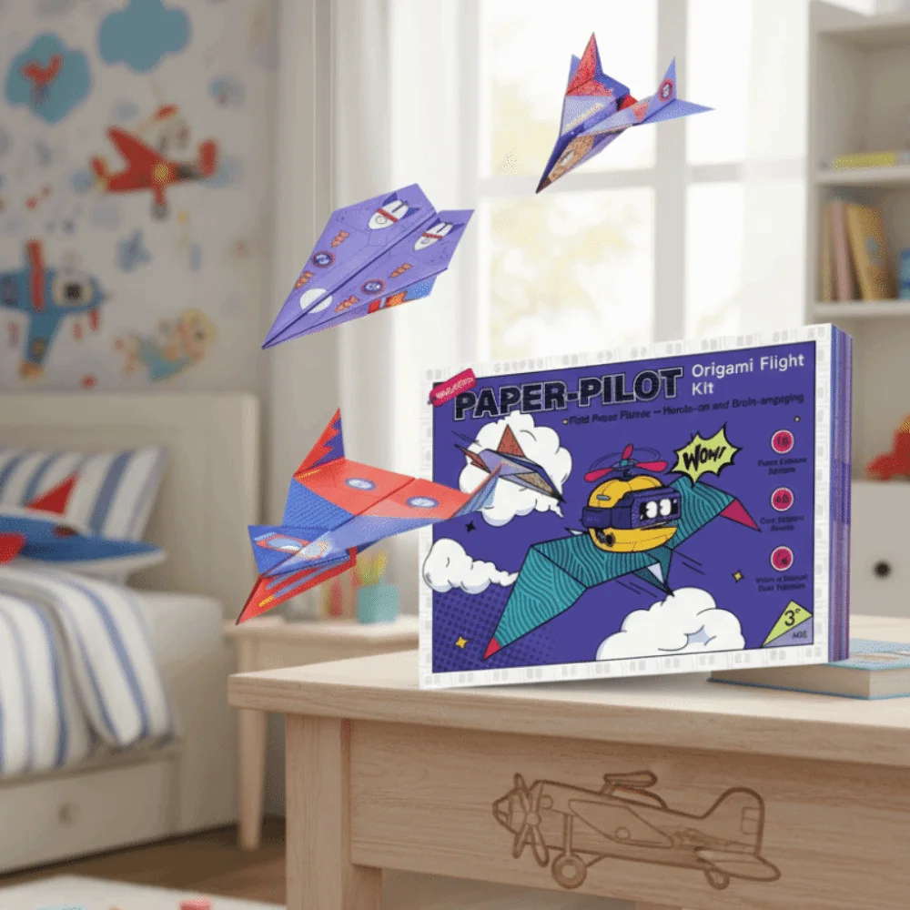 ثلاثية الأبعاد اليدوية طائرة اوريغامي لتقوم بها بنفسك ورقة طائرة كتاب مجموعة هدية صندوق مجوهرات مونتيسوري الفن تعلم لعبة التفاعل بين الوالدين والطفل #1