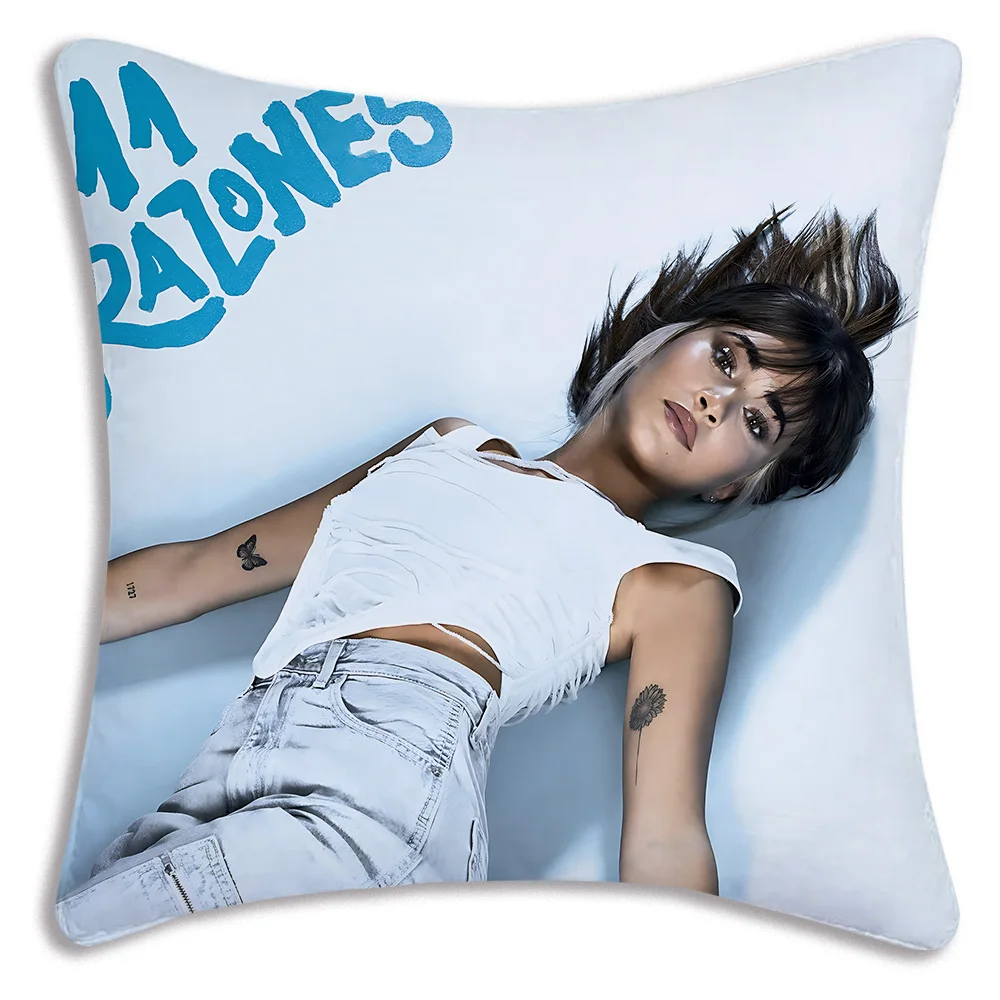 Fundas de almohada Singer a-aitana Ocana, funda de cojín de felpa corta, estampado de doble cara, dibujos animados, sofá decorativo para el hogar