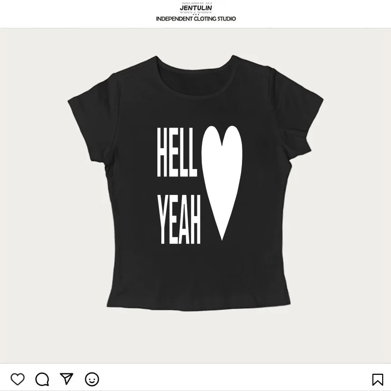 90년대 빈티지 펑크 Y2K 여성 티셔츠 여름 스트리트웨어 섹시한 반팔 고딕 슬림 크롭탑 하라주쿠 핫걸 캐주얼 여성 티