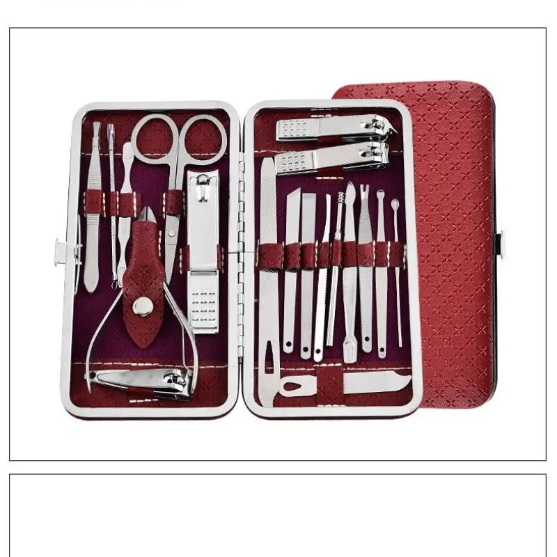 Nail Art 19 pièces ensemble d'outils de beauté, manucure à domicile, coupe des pieds, pinces à bec d'aigle, Kit d'entretien, couteau à ongles, ensemble de coupe-ongles