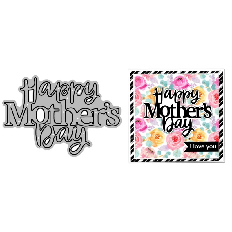 Mother's Day Blessing Carbon Steel Cutting Dies Silicone Stamp DIY Scrapbook Journal Paper Card Craft Decor Dropshipping Hand