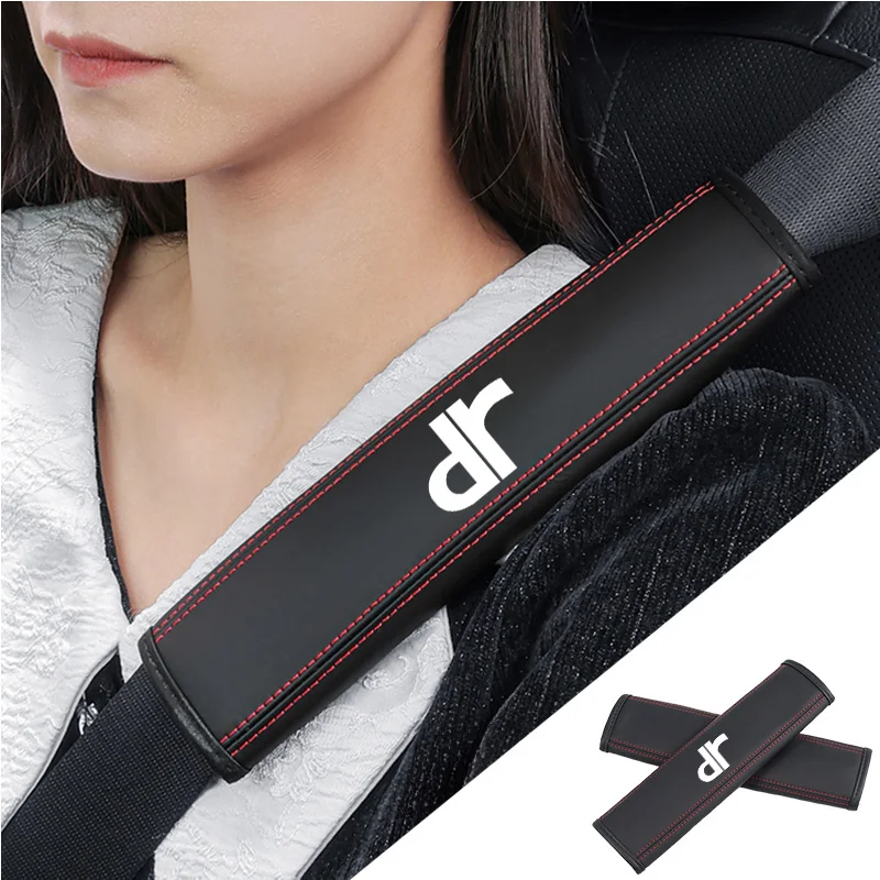 2Pcs Car Seat Belt Nappa Leather Shoulder Protector Safety Belt For Dr Motors E…