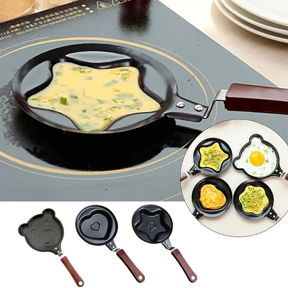 Sartén en forma de corazón para freír huevos, herramientas de desayuno en forma de corazón, sartén especial para cocina, freír huevos, cocinar en el hogar, P7M4
