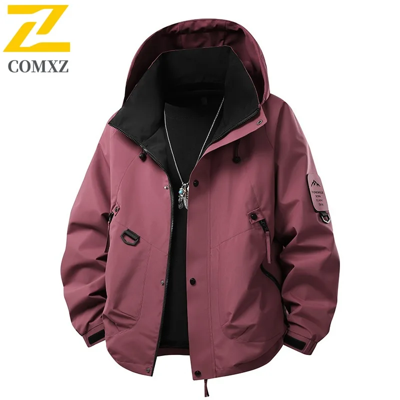 COMXZ уличная куртка с капюшоном, мужская повседневная удобная мотоциклетная куртка для отдыха, уличный стиль, легкие осенние новые пальто