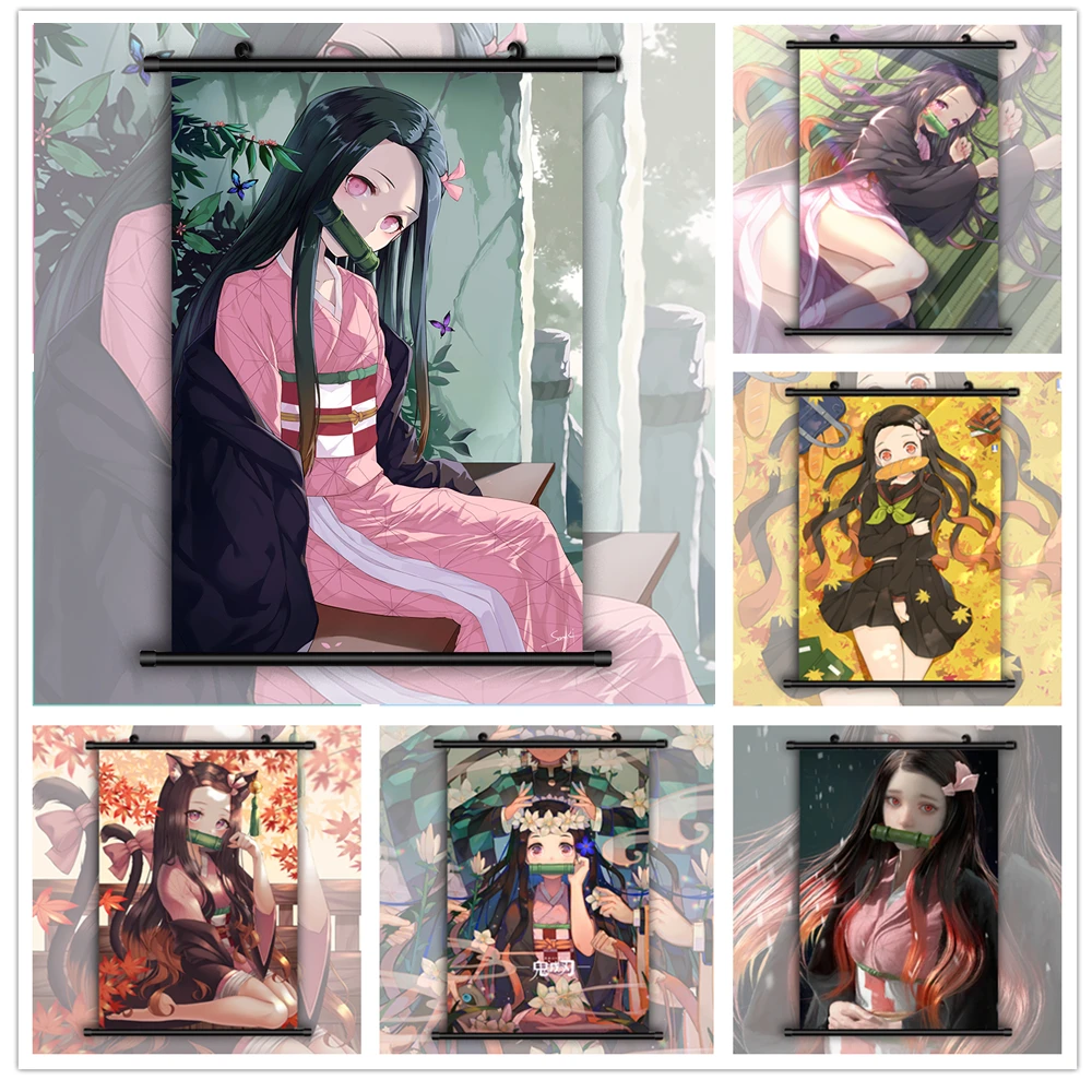 Kimetsu No Yaiba Kamado Nezuko Anime Poster Decoration Wall Art Canvas Painting Children Room Decoration Pictures Canvas Prints