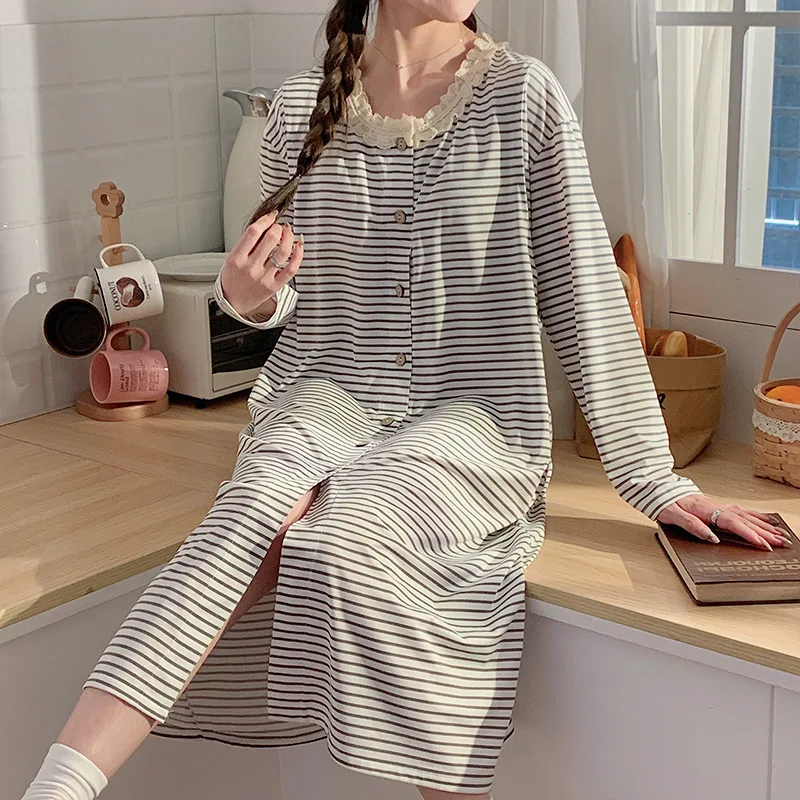 camicia-da-notte-premaman-in-cotone-a-righe-ricamata-manica-lunga-vestibilita-ampia-per-allattamento-primavera-estate