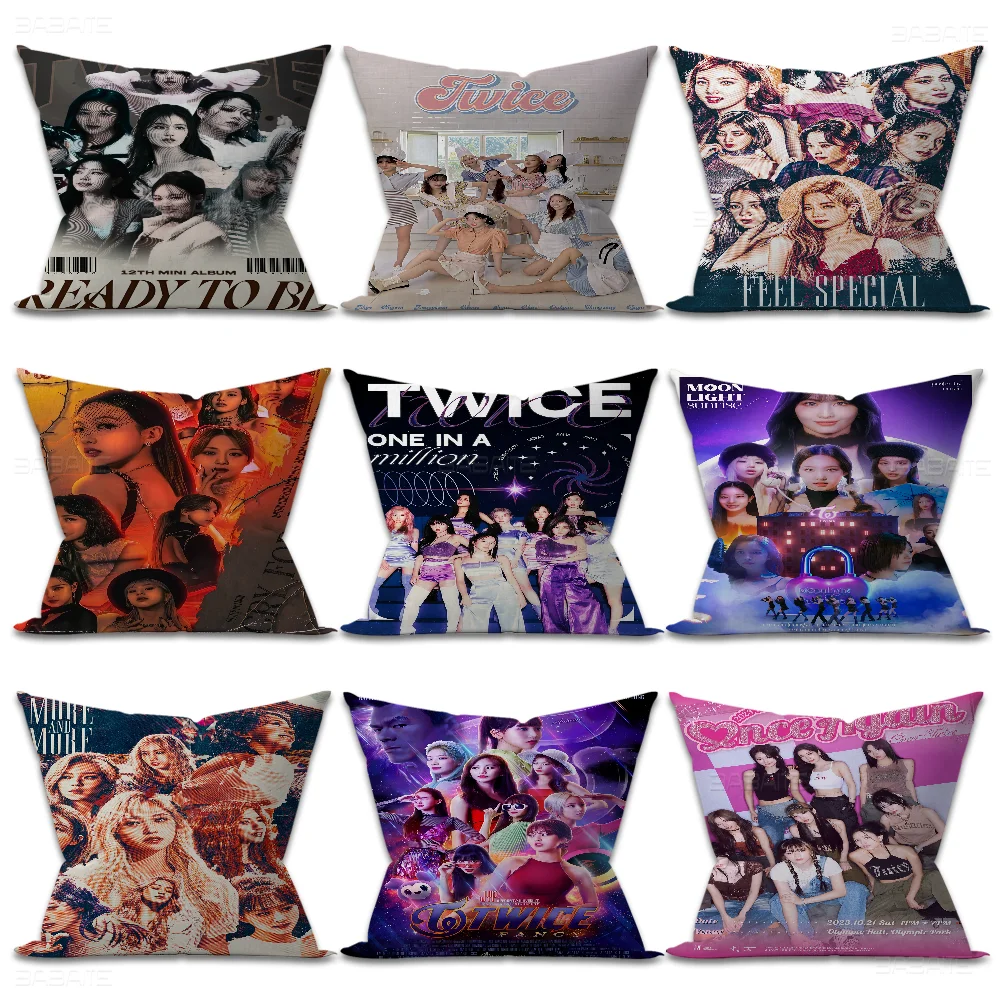 Kpop T-twice Girls Personalized Picture Text Home Decorative Pillows Household Gifts 45x45cm