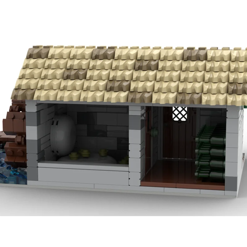 مكعبات بناء نمطية لمشهد شارع المدينة، طاحونة من العصور الوسطى، قطع تقنية، ألعاب بناء وتجميع ذاتي لهدايا العطلات