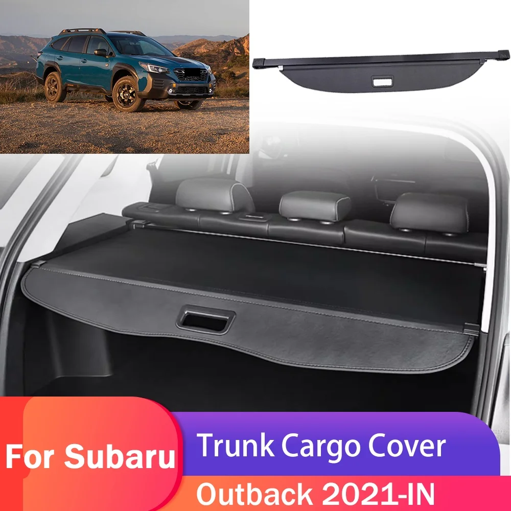 Car Rear Trunk Cargo Cover For Subaru Outback 2021 2022 2023-IN Luggage Tray Storage Security Shade Shield Curtain Mat Partition