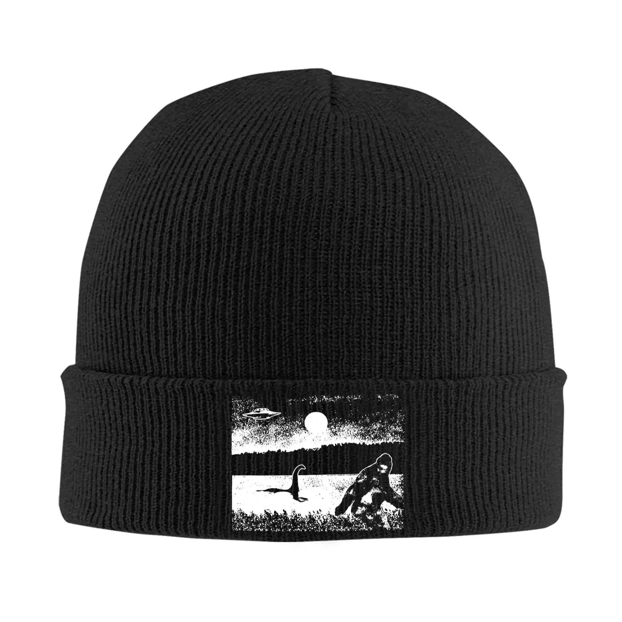 Funny Cryptids  Knitted Hat Women's Men's Beanies Autumn Winter Hats Acrylic  Hip Hop Cap ,