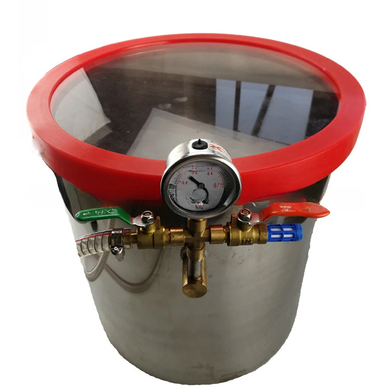 9 gallon vacuum bucket 32 * 35CM defoaming bucket, can be equipped with two-stage vacuum pump/direct multi-rotary vane vacuum