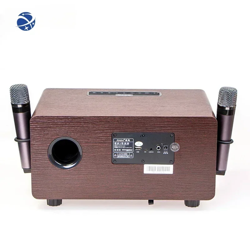 RHM Hot sales portable karaoke speaker bluetooth with microphone outdoor hifi bass karaoke speaker