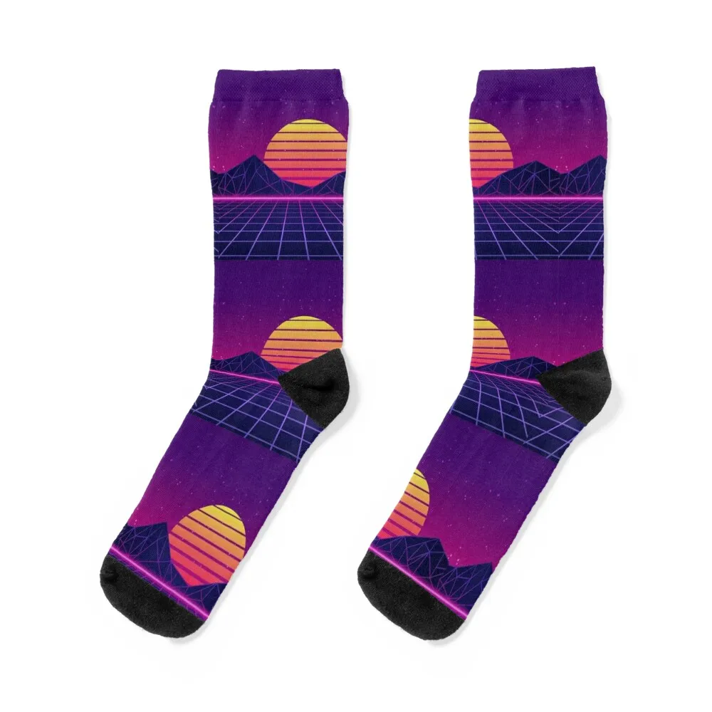 

Synthwave Sunset Aesthetic Socks retro luxe heated fashionable Man Socks Women's