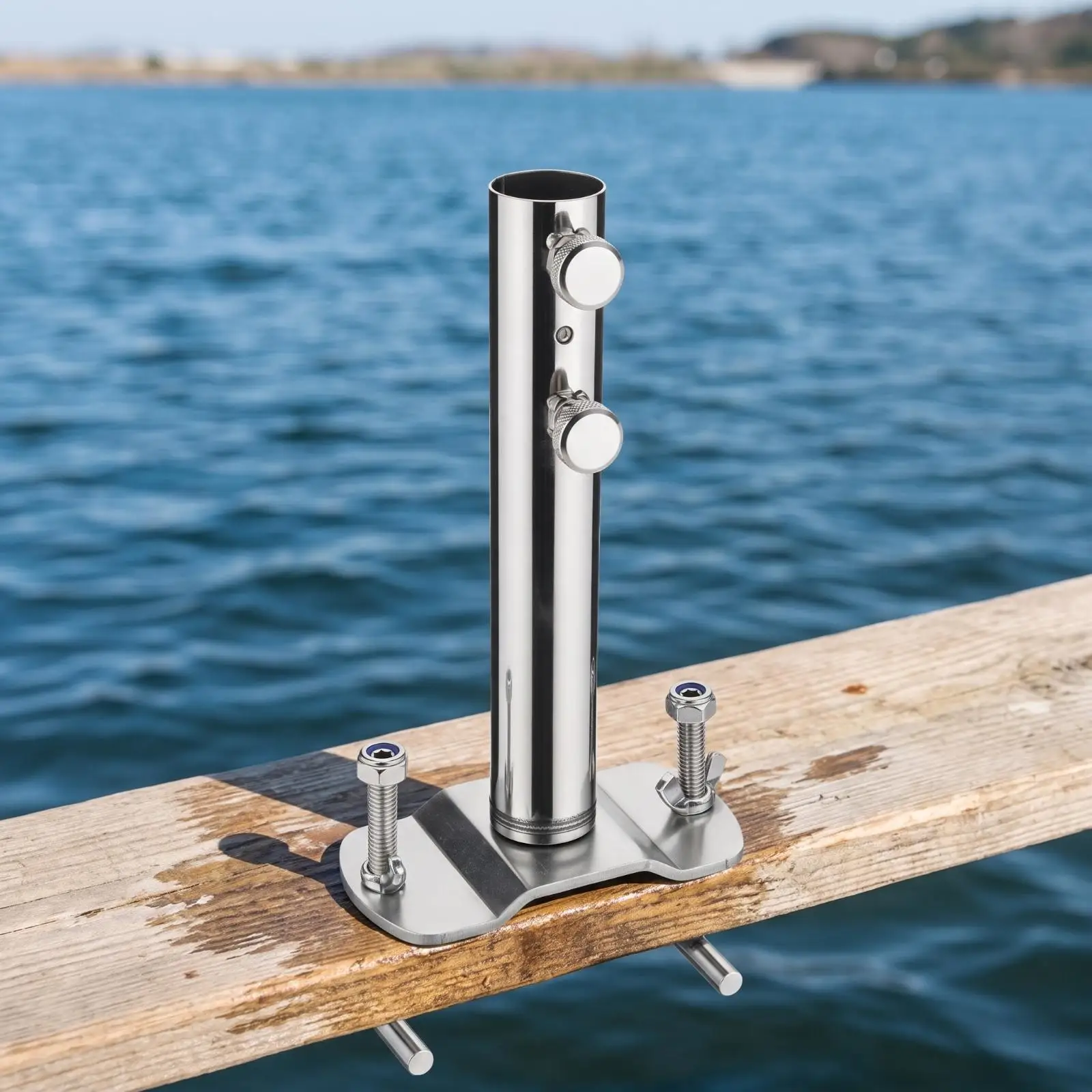 Fishing Umbrella Holder Adjustable Umbrella Holder with Clamp Rust Resistant Hardware for Anglers, Boat Deck, Dock
