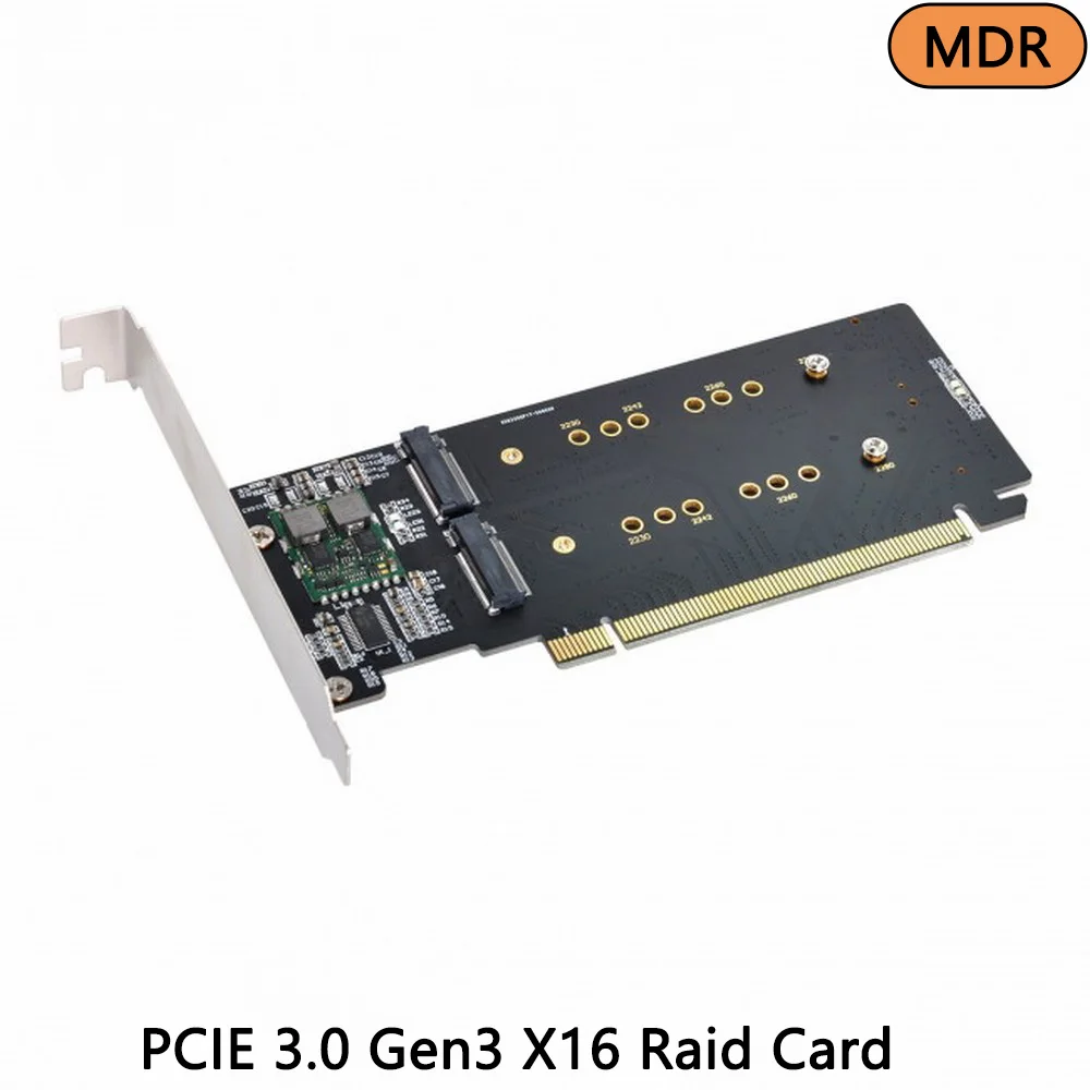 

PCI-E Riser Card 4X NVME M.2 AHCI to PCIE Express 3.0 Gen3 X16 VROC Raid Hyper Adapter