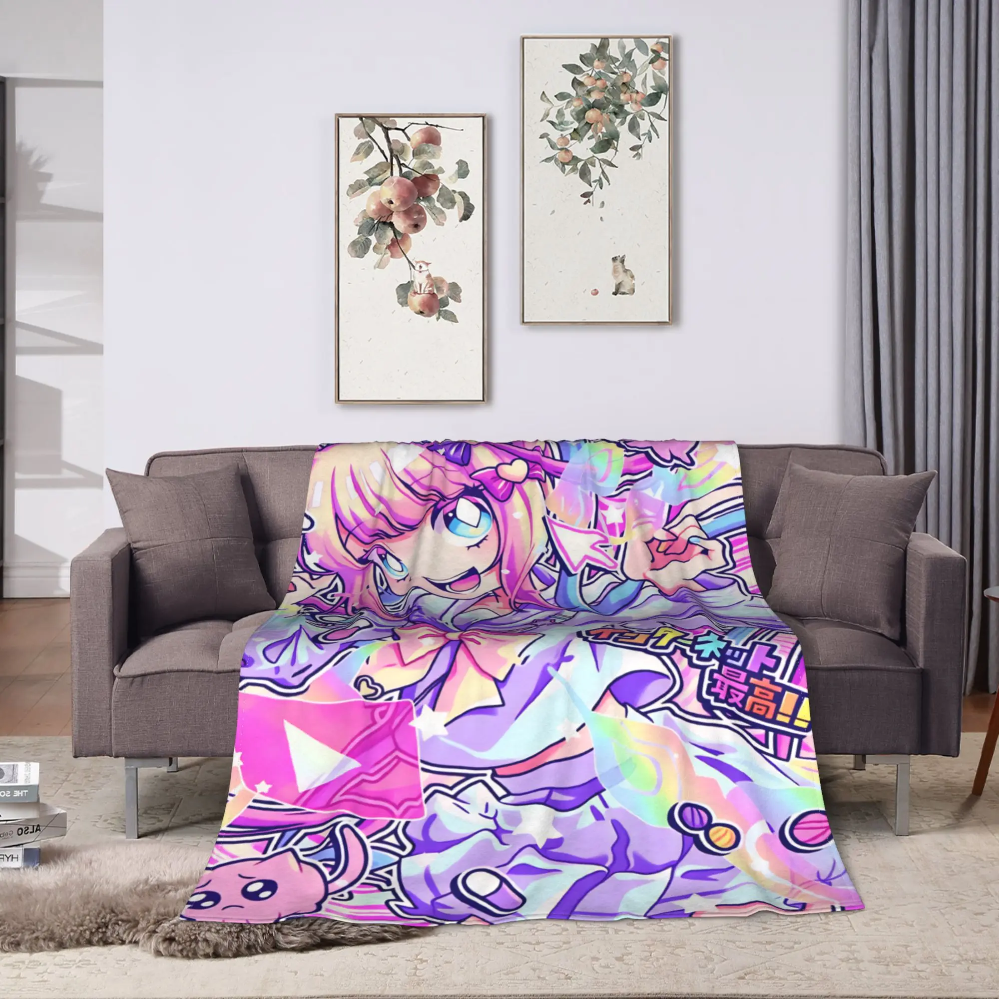 N-Needy Streamer O-Overload KAngel Flannel Blankets  Super Soft Throw Blanket for Outdoor Camping Print Bedspread Sofa Bed Cover