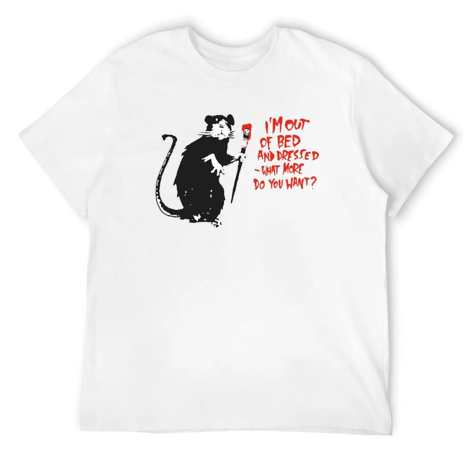 

Out Of Bed Rat - Banksy T-Shirt funny gifts korean fashion plain men workout shirt