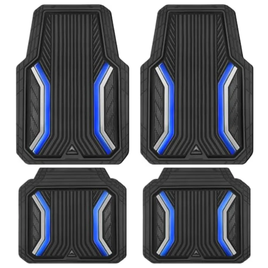 Heavy Duty Rubber Floor Mats for Car, Sporty Waterproof Deep Dish Car Mats, Universal Trim to Fit for SUV Truck Sedans Van, All