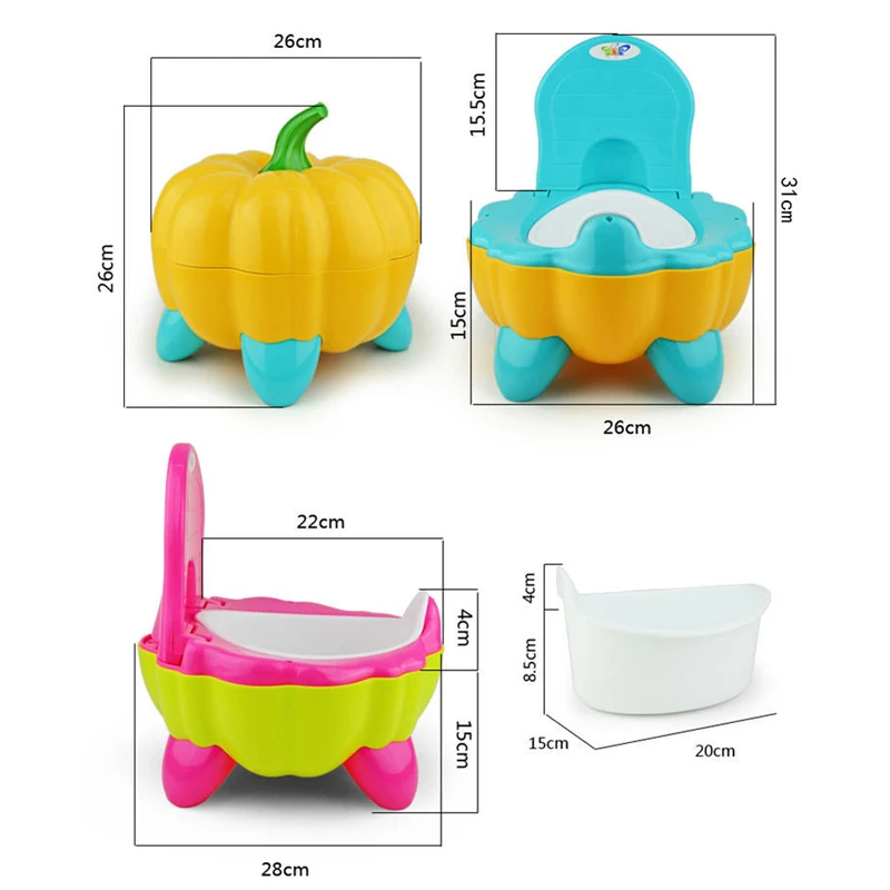 Asiento de inodoro portátil con forma de calabaza para bebé, orinal de entrenamiento para niños, urinario para viaje, WC