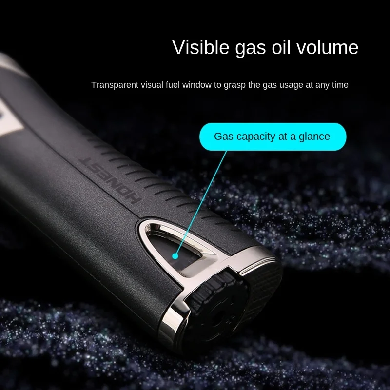 Creative Windproof Butane Lighter Visual Gas Chamber Direct Injection Turbo Lighter Cigar Cigarette Ignition Tool Men\'s Gift