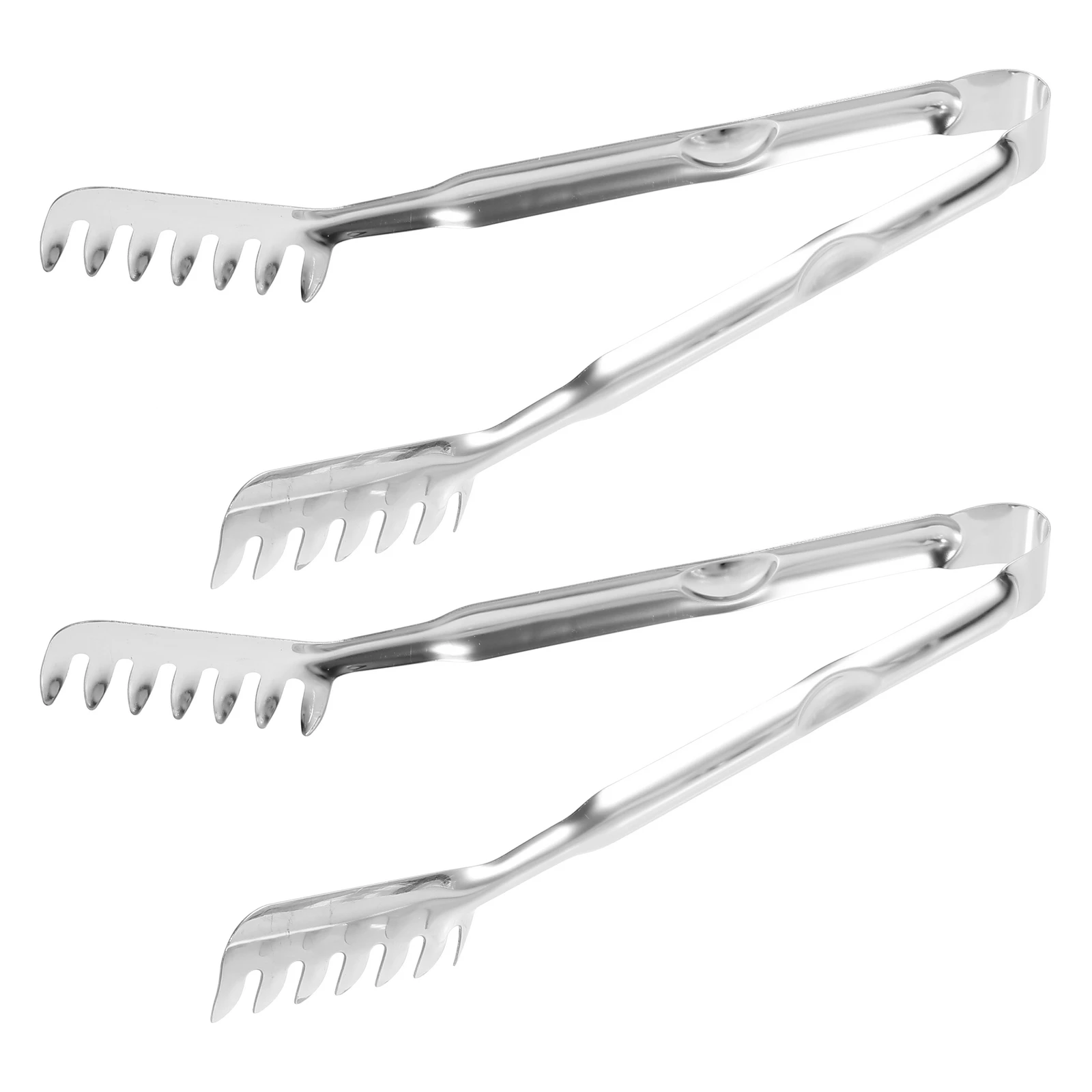 

2Pcs Stainless Steel Pasta Tongs Heat Resistant Lightweight Kitchen Clamps BBQ Tools Food Grips Corrosion Proof
