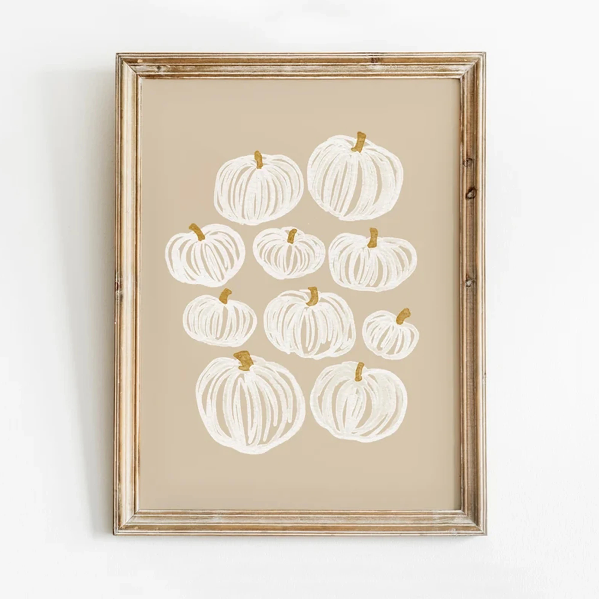 MIlimalist Neutral Pumpkin Wall Art Print Canvas Painting Poster Picture For Living Room,Bedroom Home Decor