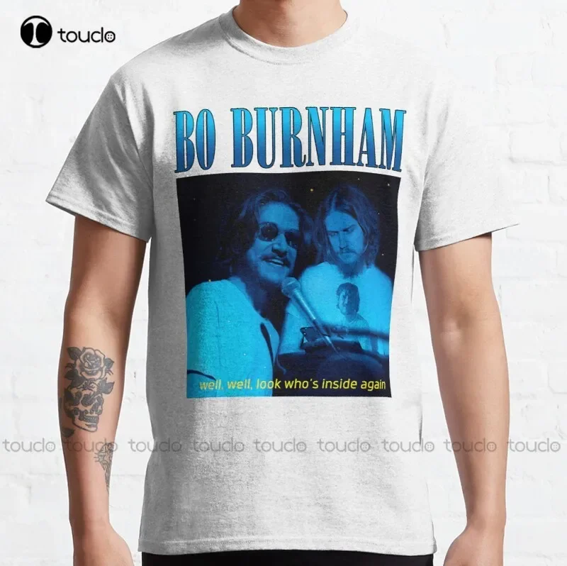 Camiseta clásica con letras Bo-Burnham-Well-Well-Look-Who'S-Inside-Again-Lyrics, Camiseta de algodón S-5Xl, camisetas escolares Unisex para niñas