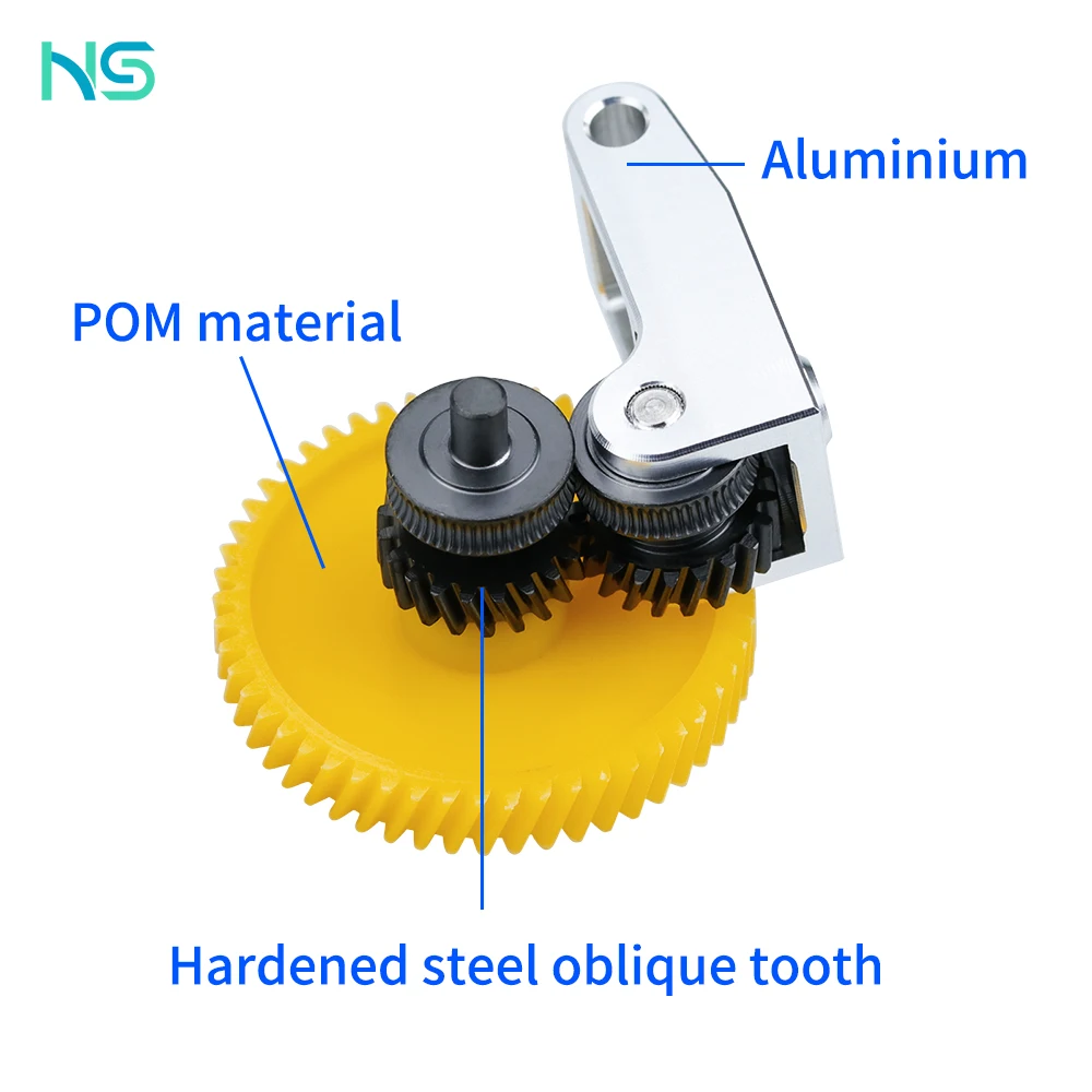 Impressora 3D Atualizado Endurecido Aço Extrusora Engrenagem Assembly Para Bambu Lab, Fibra De Carbono, E Vidro, P1P, X1, X1C