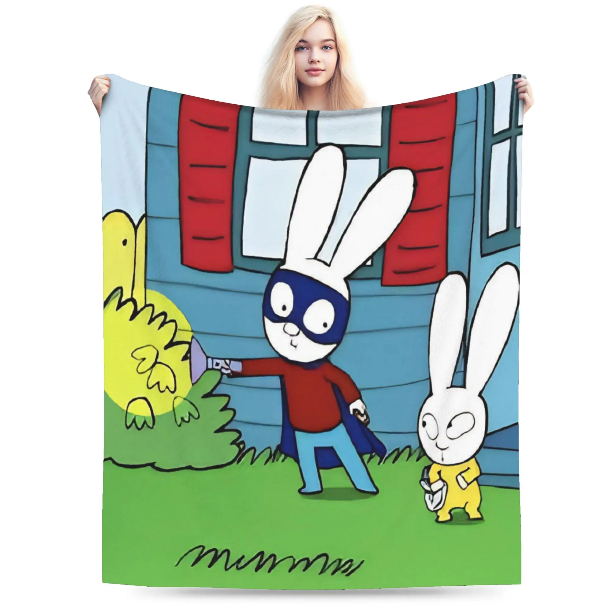 Simon Super Rabbit Blanket Lightweight Thin Flannel Comfort Gift  Throw Blanket Plush Thin Quilt