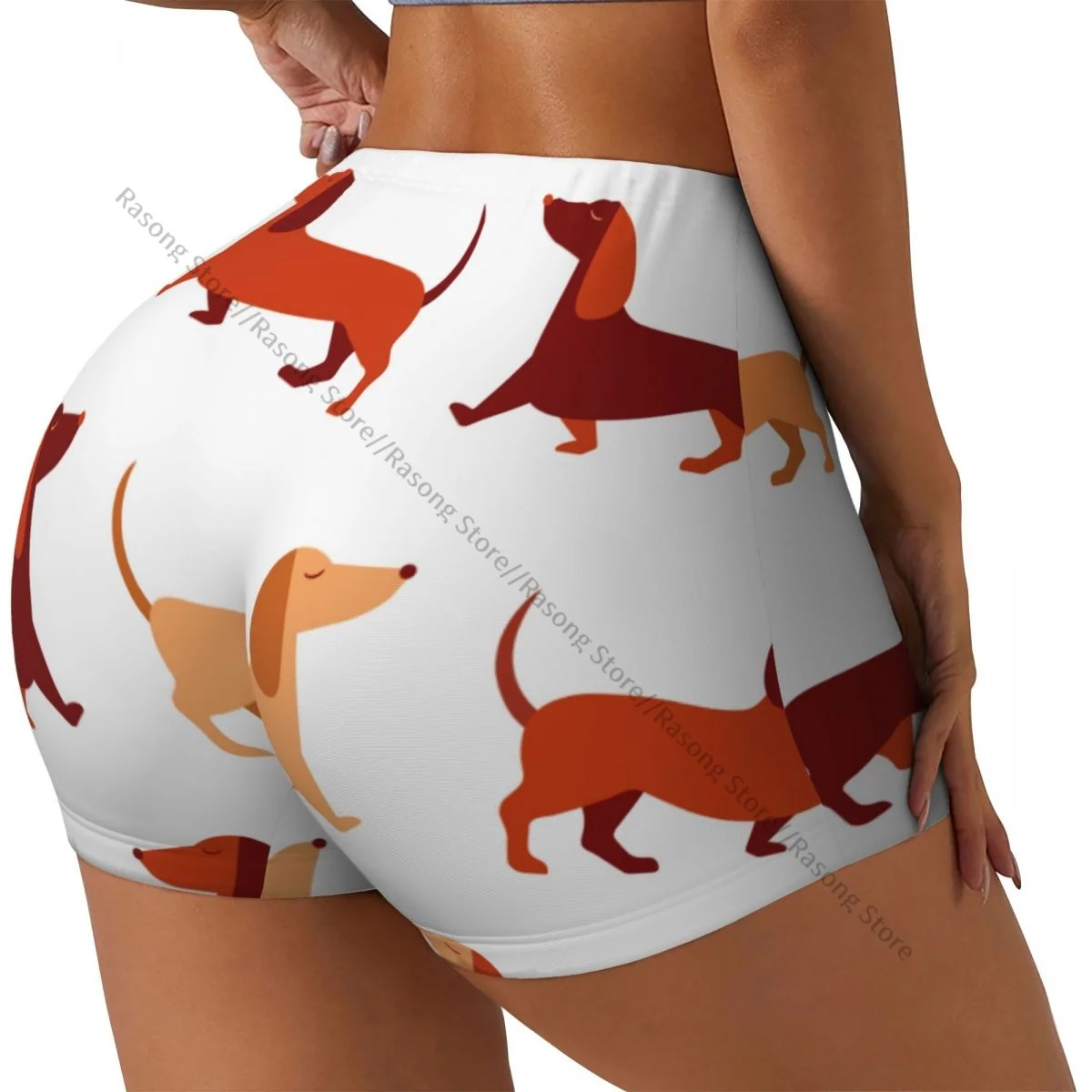 

Шорты для йоги Happy Dachshund Walking Женские байкерские плотные эластичные спортивные леггинсы для тренировок Спортивная одежда