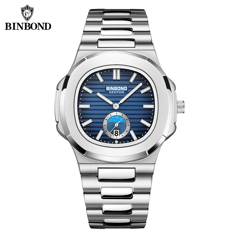 

BINBONG B1786 Business Men's Watches Top Luxury Brand Quartz Retro Versatile Stainless Steel 30M Waterproof Luminous Men Watches