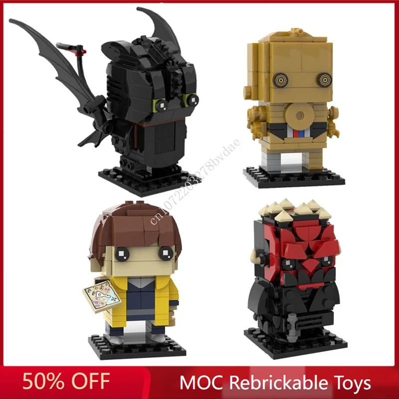 

MOC Movie Characters Dragon Toothless、C-3PO、Mikey Walsh And Darth Brickheadz Building Blocks Cartoon Anim Figures Toys Gifts