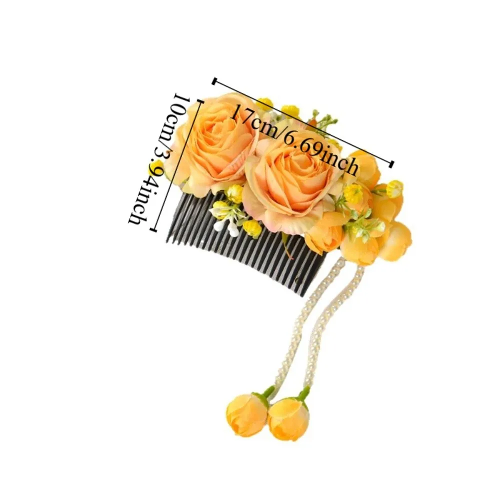 خمر زهرة حلوة مشط الشعر اللؤلؤ شرابة تايلاند زهرة دبوس الشعر العرقية نمط الجانب كليب التايلاندية إكسسوارات الشعر الإناث