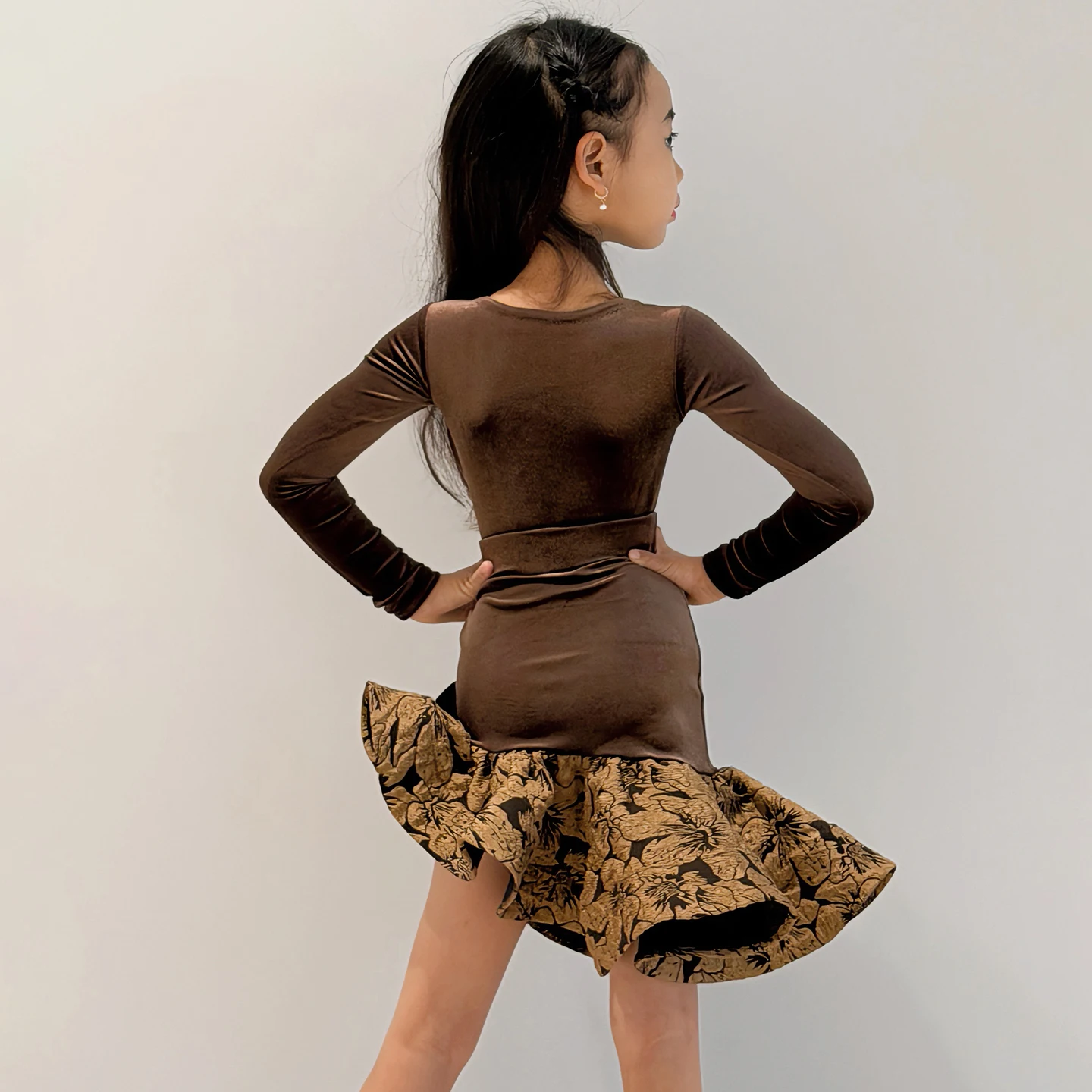 Traje de dança latina meninas salsa vestido de dança latina meninas vestido de salão padrão dança saia criança vestido de prática latina