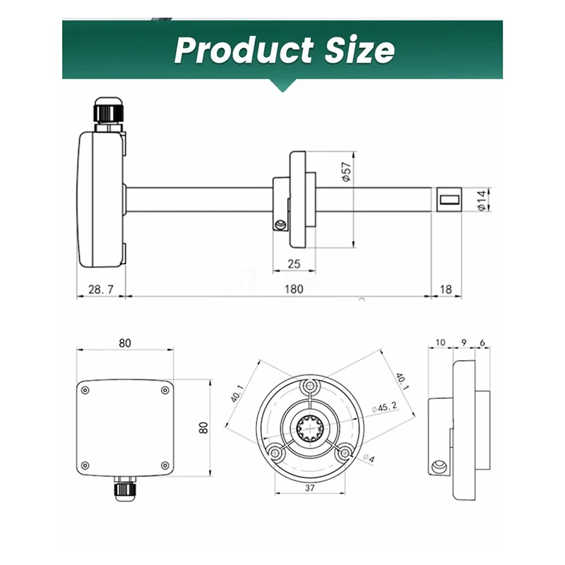 AK51-0-30M/S Pipes Wind Speed Sensor High Precision Plumbing Air Speed Volume Measuring  Transmitters