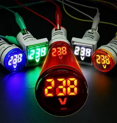 Mini LED Digital Display Voltmeter Alternating Current 60V-500V Digital Display Indicator Aperture 22mm Signal Lamp
