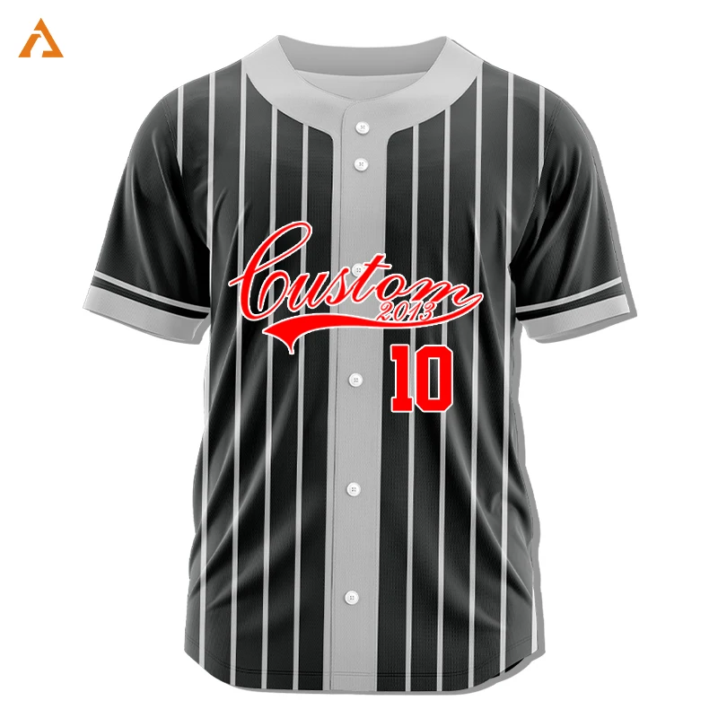 

Customizable Baseball Jersey Full Button Team Shirt Print Name Number Stripe Hip Hop Sportswear Baseball Uniforms Men/Women/Kids
