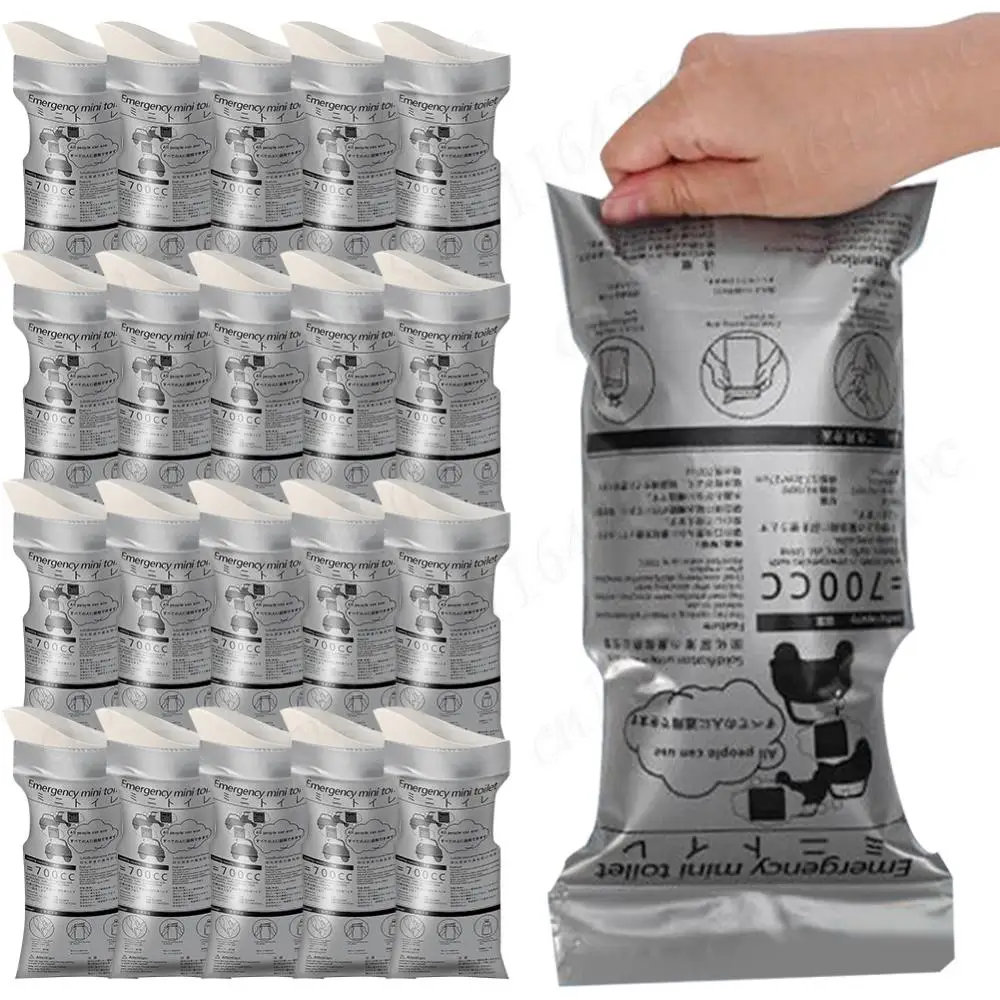 

20 шт., уличные аварийные мешки для мочи, 600 мл, одноразовые дорожные мобильные туалетные портативные писсуары для женщин и детей, мужчин, сумка для рвоты