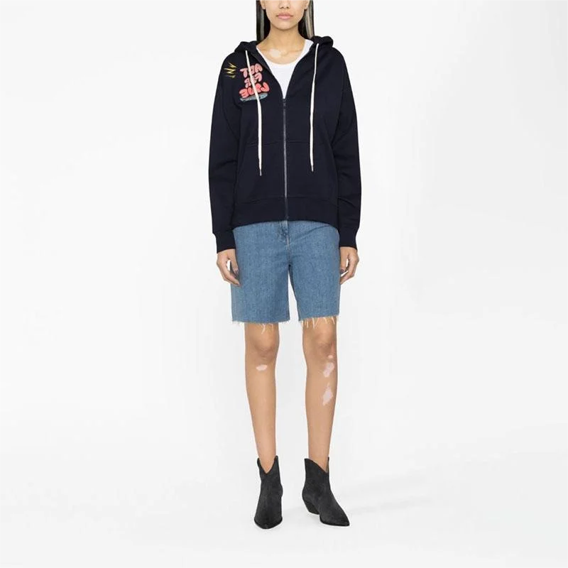

Zadig Women Sweatshirt Fashion Zipper Black Hoodies Female Casual Letter Print Street Wear Hoodie Lady Sweatshirt Top Clothing