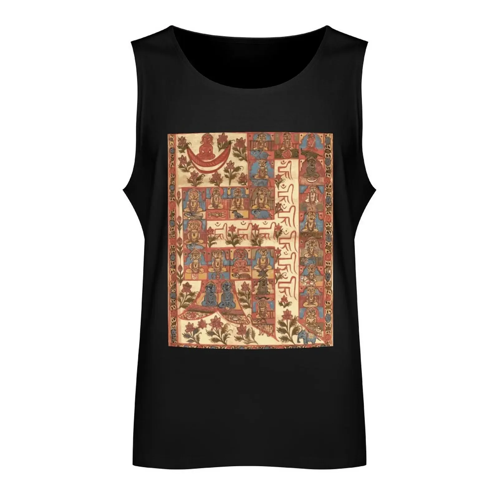 Jainism Hrim Tirthankaras Meditation Tantra Mandala Tank Top Male clothes gym for men Man gym clothes anime gym