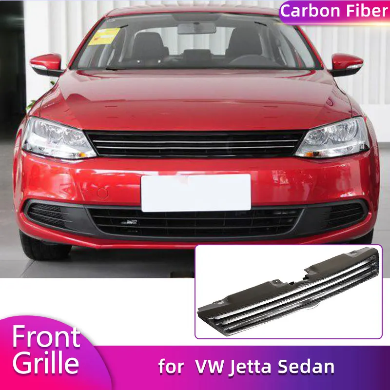 

Carbon Fiber Front Center Middle Grille for VW Jetta Sedan 2012 2013 2014 Replacement Racing Front Grills Grill Body Kit FRP