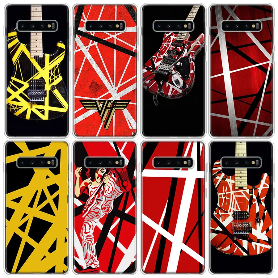 Eddie Van Halen Graphic Guitar Phone Case For Galaxy Samsung S22 Plus S21 S24 Ultra Clear S20 S23 FE S10 S10E S9 S8 Cover Patter