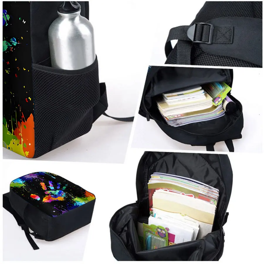 حقيبة ظهر ملونة بنمط راحة اليد بطبقة واحدة للأولاد والبنات أفضل الهدايا حقيبة مدرسية كرتونية ثلاثية الأبعاد لحقائب الأطفال #3