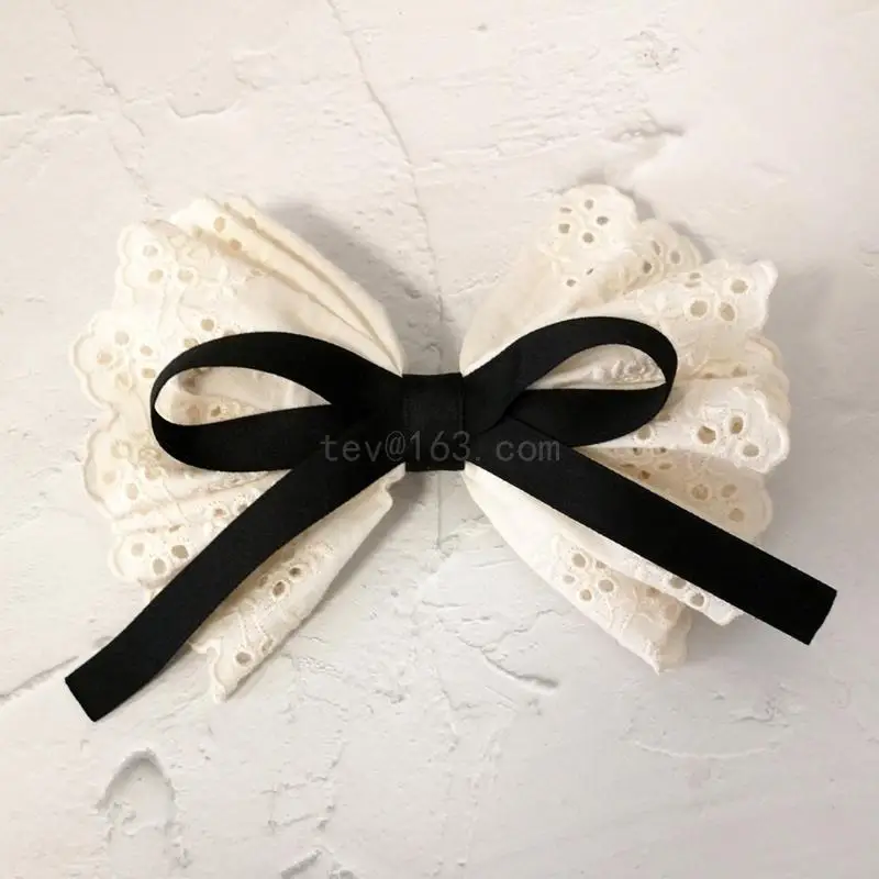 

Lace Ribbon Bowknot Hair Clip InsStyle Hollowed Hair Barrettes Hair Bows PonytailHolder Elegant Women Hair Tool