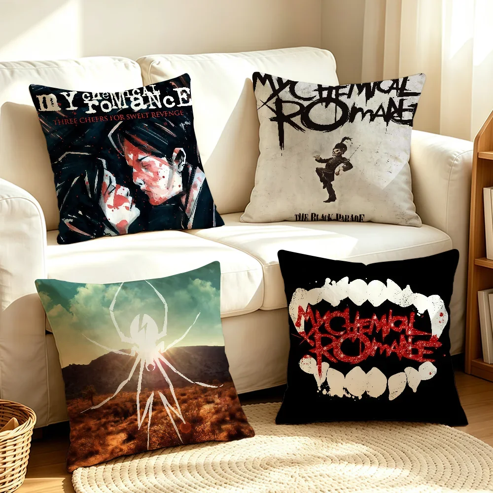 Band M-My C-Chemical R-Romance-S cushion cover Soft Smooth Pillow Case Hidden Zipper Washable Decorative Couch Office Gift